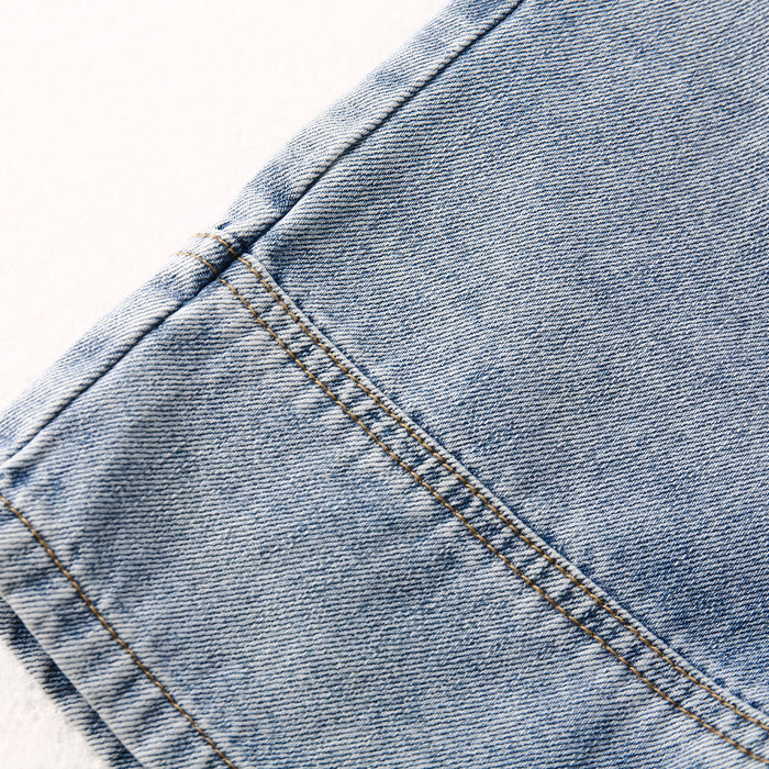 Little Big Boys Denim Shorts,Elastic Waist with Drawstring Adjustable Jeans Summer Wear