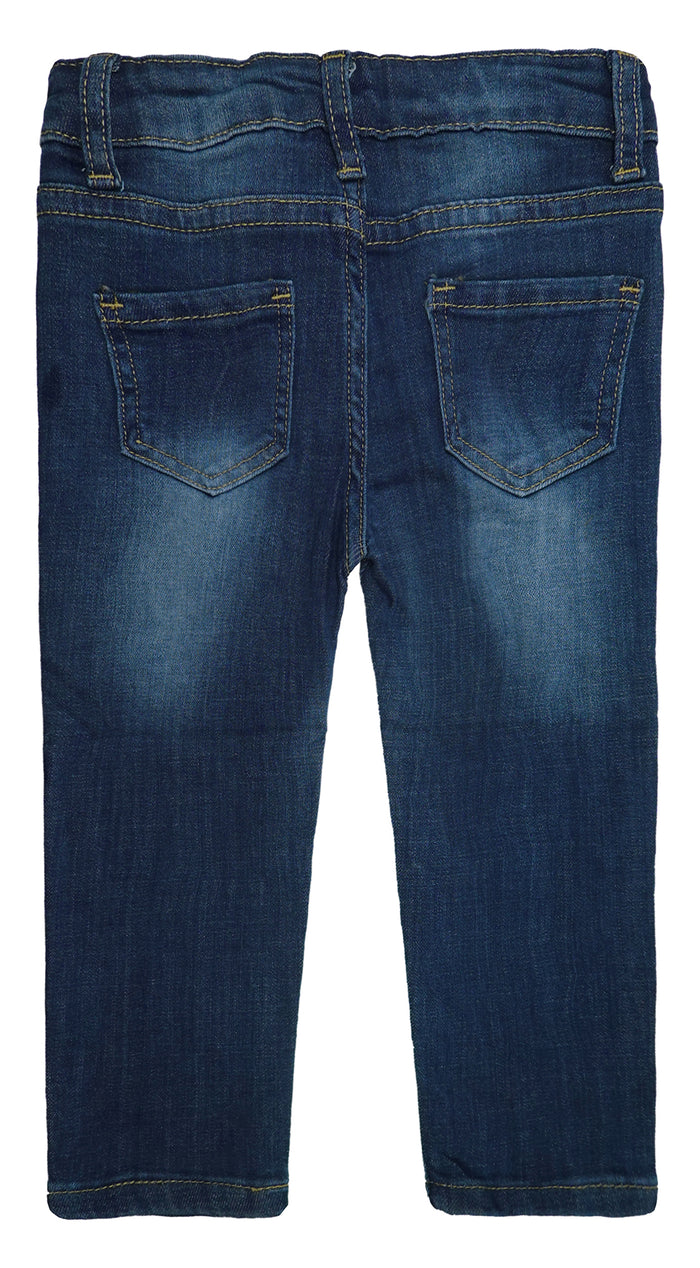 Little Boys Elastic Band Straight Fit Soft Denim Slim Jeans