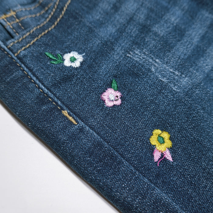 Little Boys Elastic Band Straight Fit Soft Denim Slim Jeans