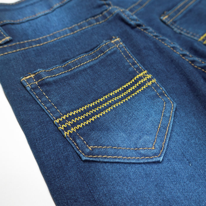Little Girls Boys Elastic Band Ripped Straight Fit Soft Jeans