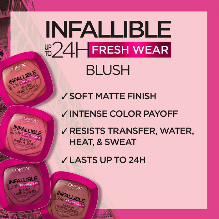 LOREAL PARIS infallible 24 H fresh wear blush fard a joues أحمر الخدود من لوريال بارس