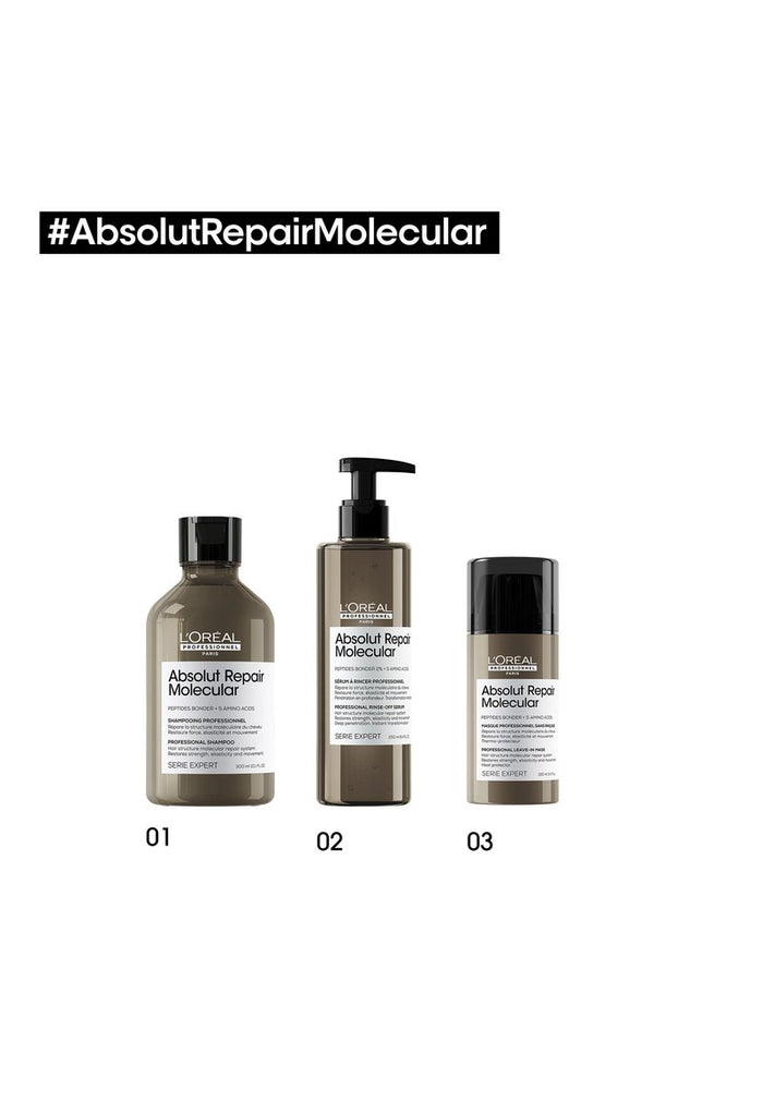 L’Oréal Professionnel Absolut Repair Molecular Shampoo, Serum & Leave-In Mask Trio