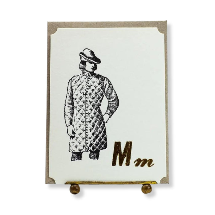 M Letterpress Card - Man