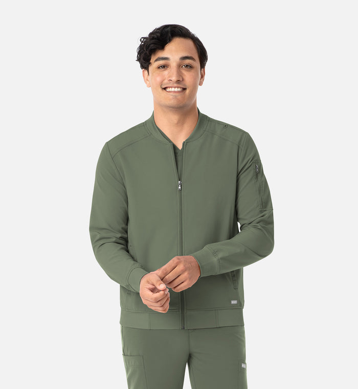 Maevn Momentum Mens Full Zip Bomber Scrub Jacket