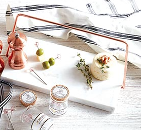 Marble & Rose Gold Iron Plate - Pine & Moss