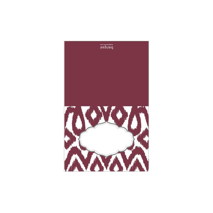 Maroon Ikat Folded Note - Barque Gifts