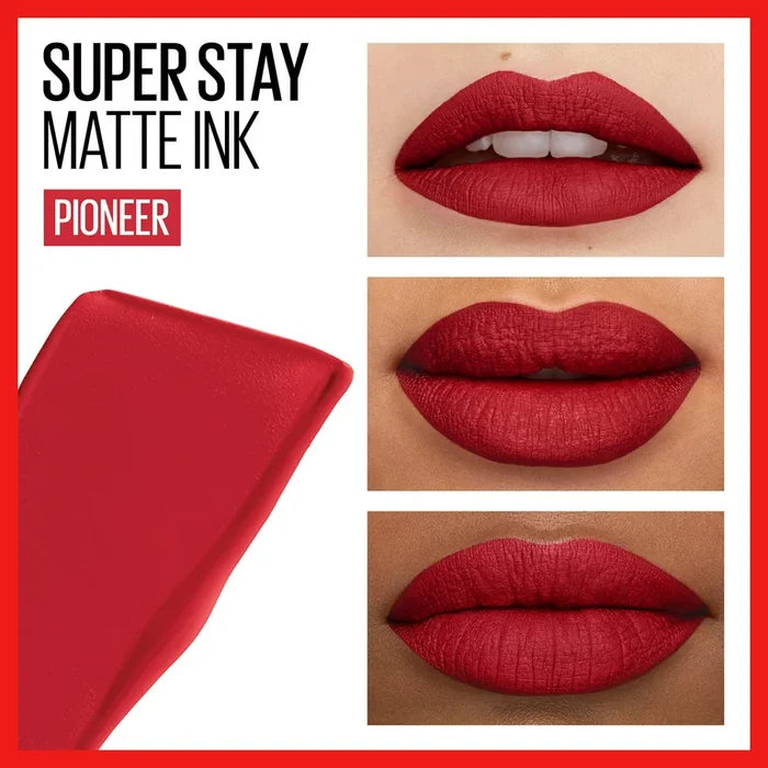 MAYBELLINE new york soper stay matte ink liquid lip color transfer proof up to 16 H wear بكج احمر الشفاه من ميبيلين الدرجات الاعلى مبيعاً