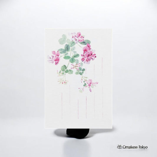 Medetaya Washi Seasonal Postcard – Hagi Flower (Autumn)