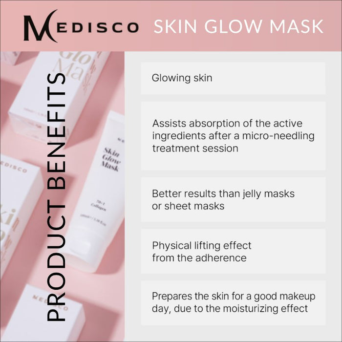 Medisco Skin Glow Mask - Professional Use for Glowing Skin, Hydration, Anti-Aging, and Elasticity - SD Cosmetics Care