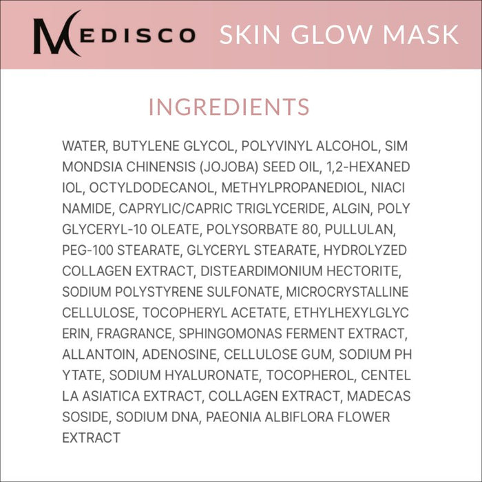 Medisco Skin Glow Mask - Professional Use for Glowing Skin, Hydration, Anti-Aging, and Elasticity - SD Cosmetics Care