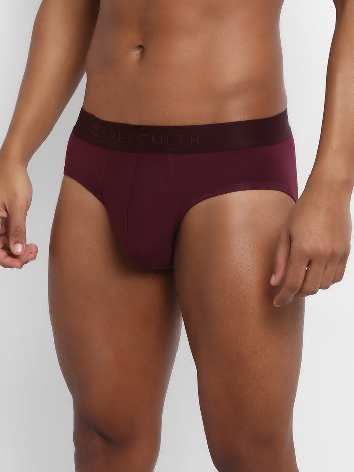Men's Micro Modal & Elastane Brief in Solid Waistband (Pack of 1) - freecultr.com