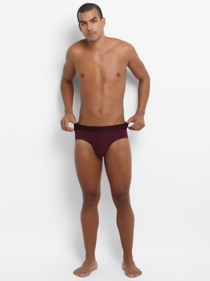 Men's Micro Modal & Elastane Brief in Solid Waistband (Pack of 1) - freecultr.com
