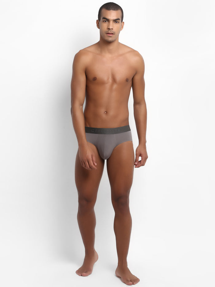 Men's Micro Modal & Elastane Brief in Solid Waistband (Pack of 1) - freecultr.com