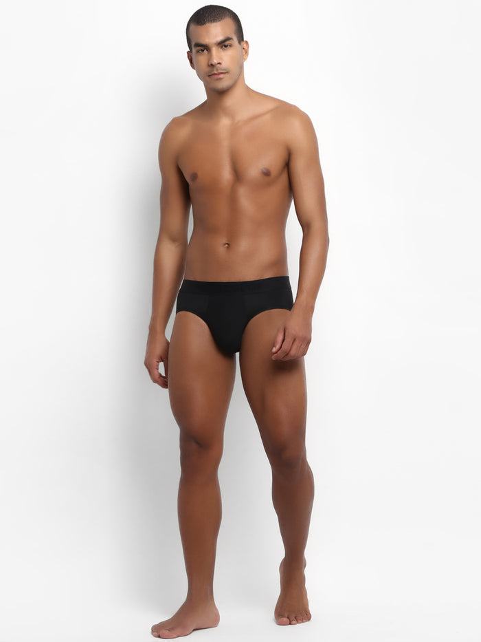 Men's Micro Modal & Elastane Brief in Solid Waistband (Pack of 1) - freecultr.com
