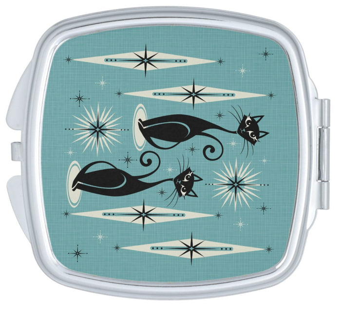 Mid-Century-Meow-Retro-Atomic-Cats-on-Blue-Compact-Mirror-lid