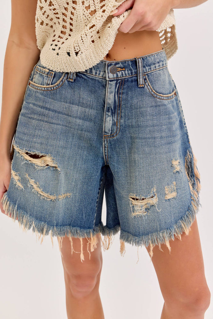 Mid Waisted Cut Off Shorts