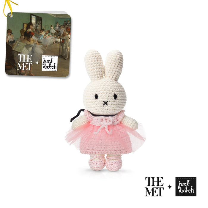 Miffy ballerina dress doll with pink tulle skirt and bow ribbon, cream plush