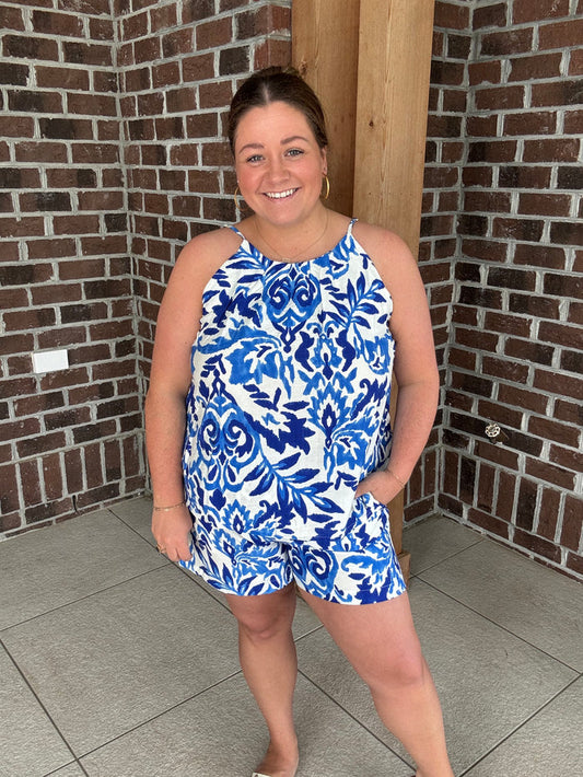 Molly Bracken Blue Printed Shorts