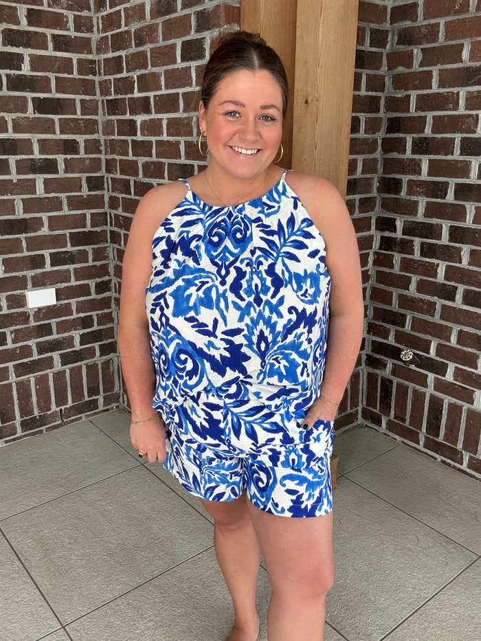 Molly Bracken Blue Printed Shorts