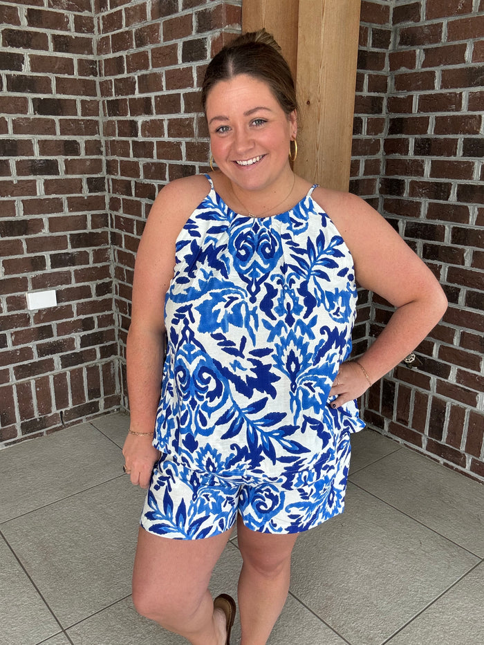 Molly Bracken Blue Printed Shorts