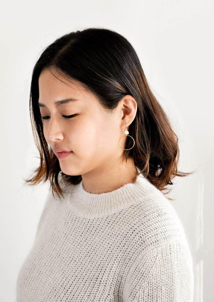 Moon Circle Earrings in  - LEIF