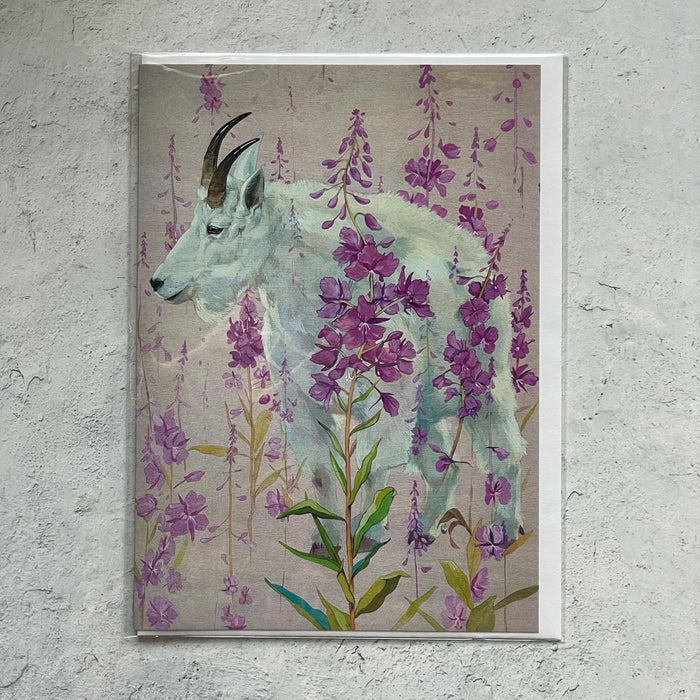 Mountain Goat & Fireweed Card