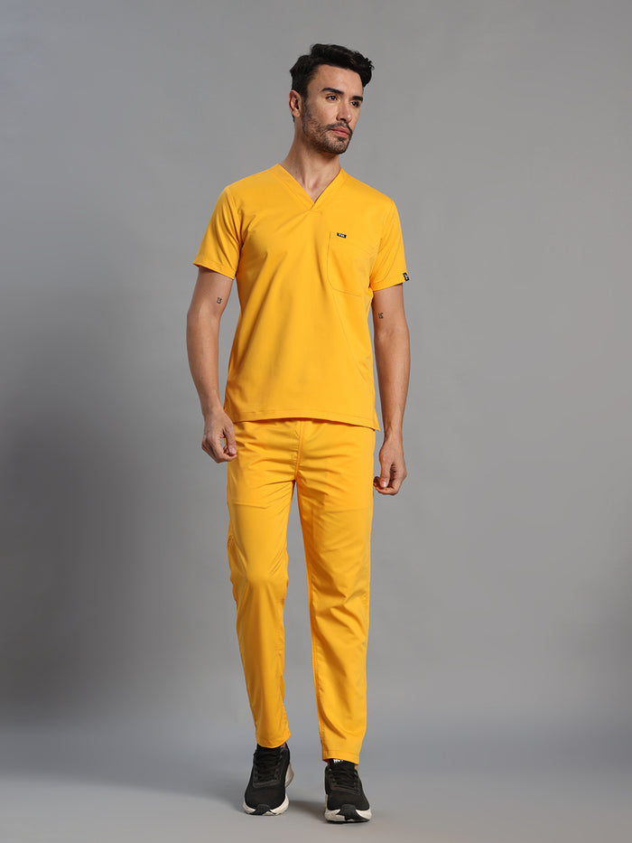 Move Lite Men Marigold (V Neck) Scrub Set
