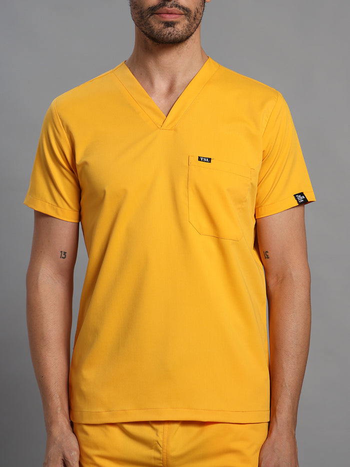Move Lite Men Marigold (V Neck) Scrub Set