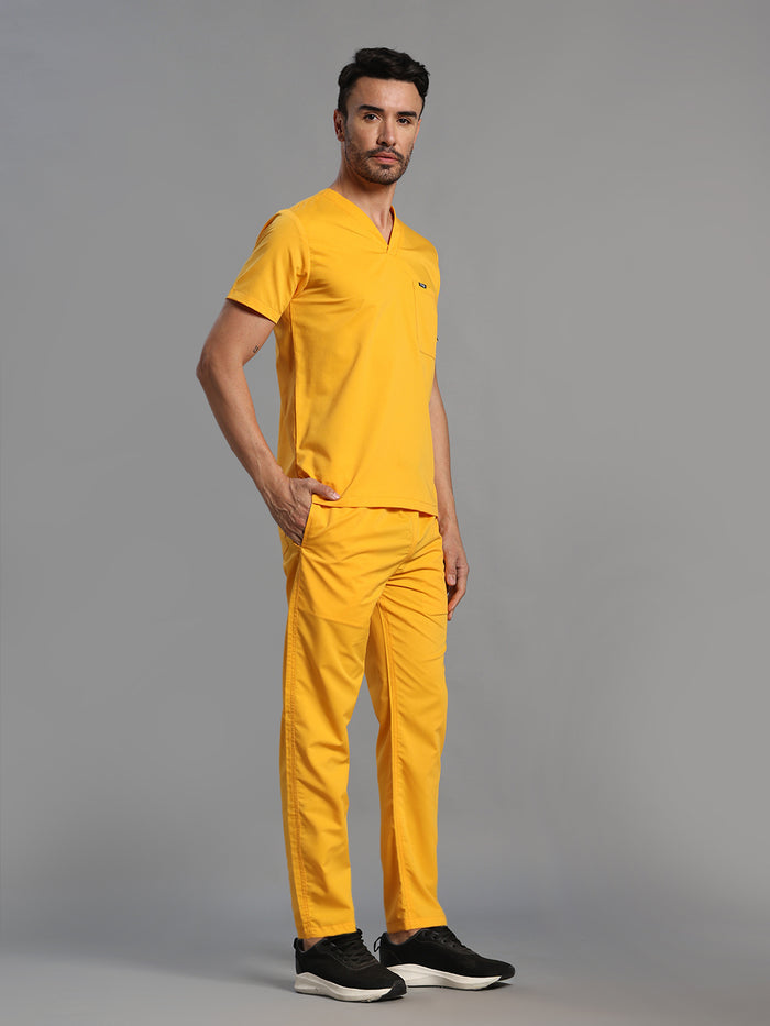 Move Lite Men Marigold (V Neck) Scrub Set