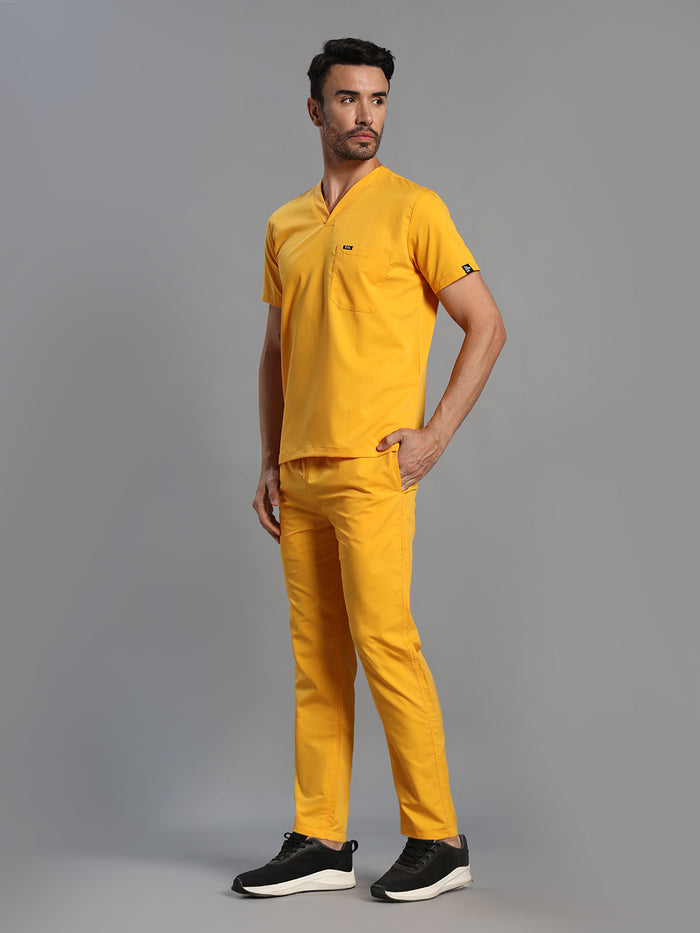 Move Lite Men Marigold (V Neck) Scrub Set