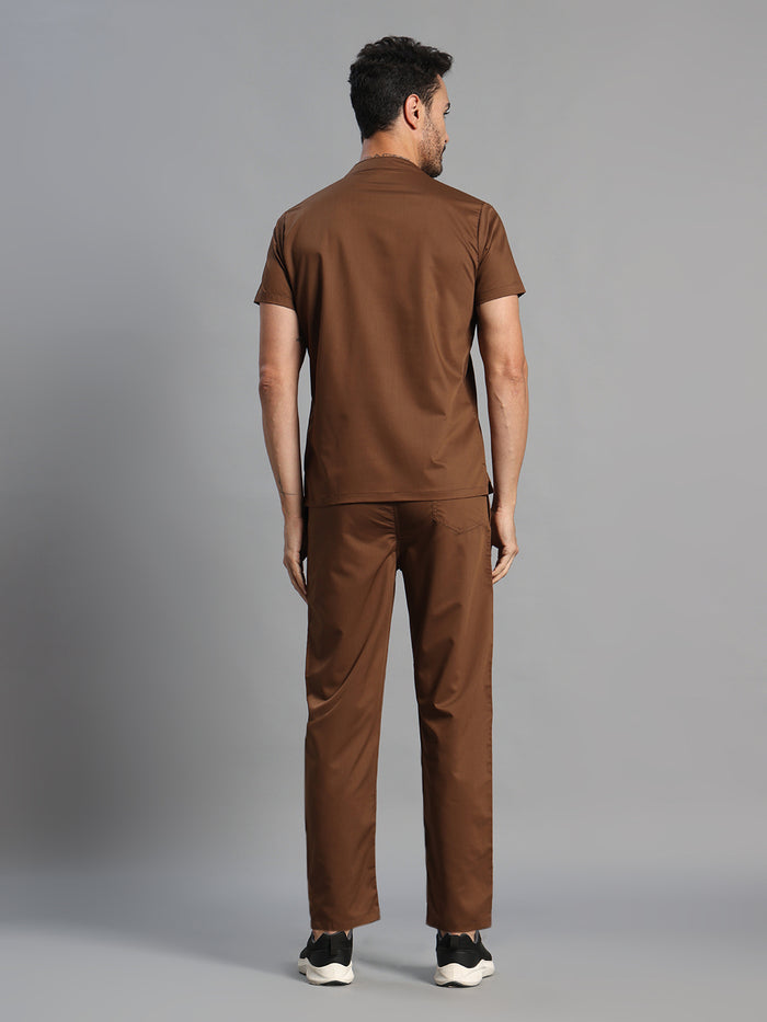 Move Lite Men Mocha (Mandarin Neck) Scrub Set