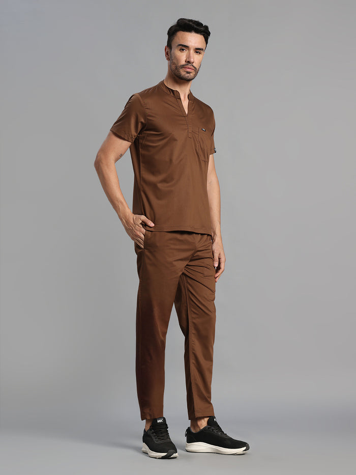 Move Lite Men Mocha (Mandarin Neck) Scrub Set
