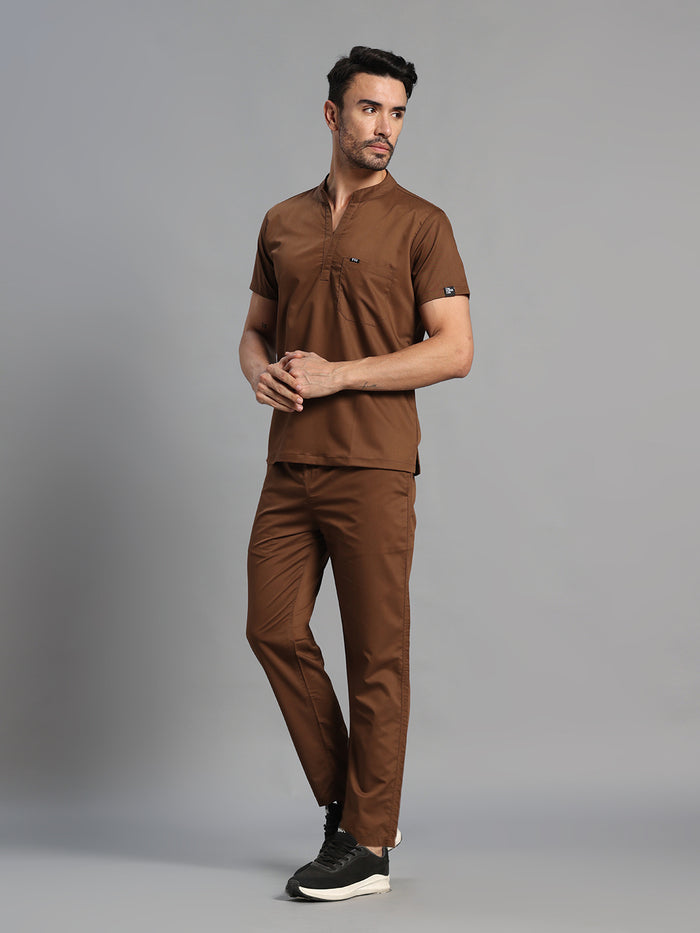 Move Lite Men Mocha (Mandarin Neck) Scrub Set