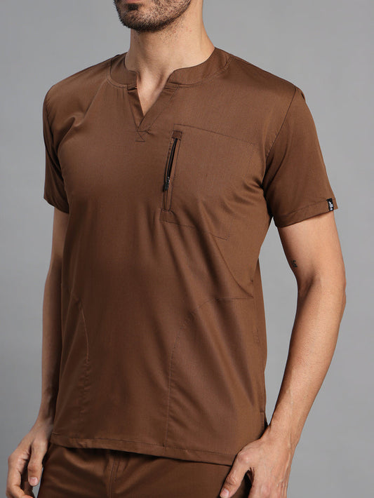 Move Lite Men Mocha (Neo Notch Neck) Scrub Set