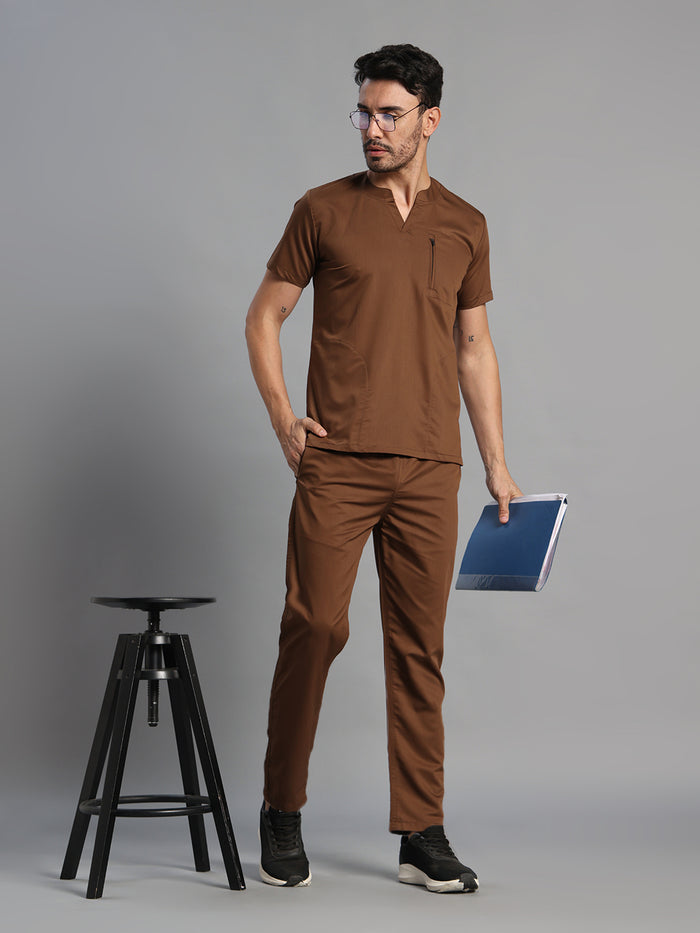 Move Lite Men Mocha (Neo Notch Neck) Scrub Set