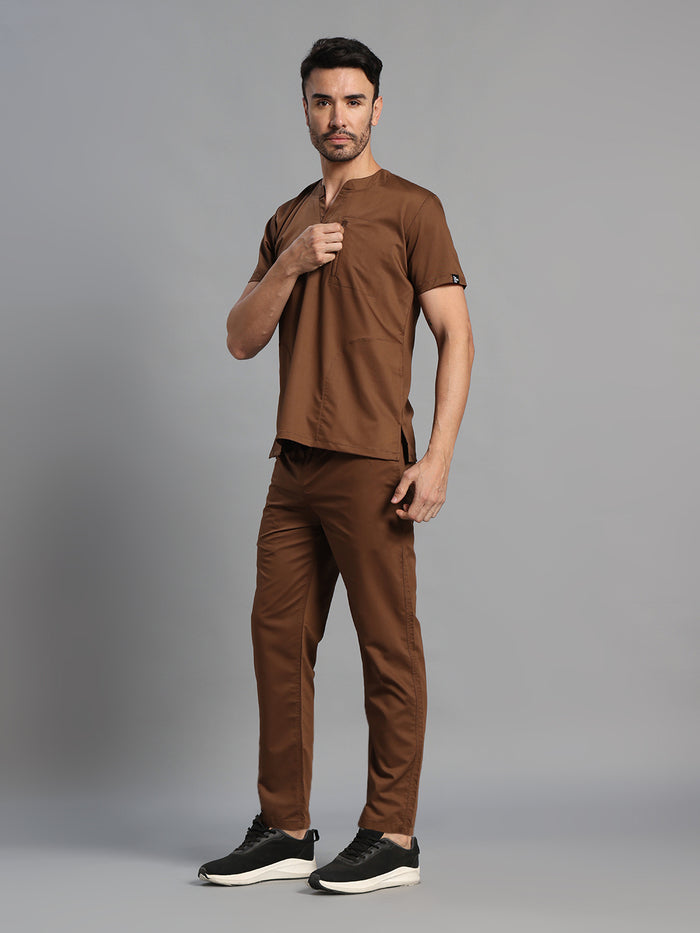 Move Lite Men Mocha (Neo Notch Neck) Scrub Set