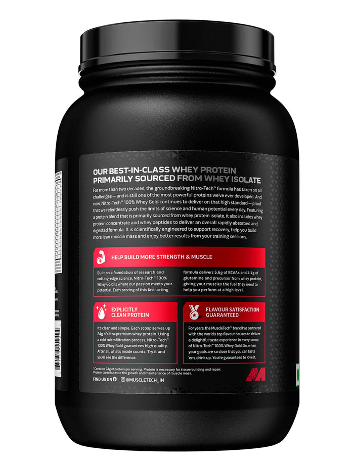 MuscleTech Nitro Tech Whey Gold Double Rich Chocolate Powder (907 g)