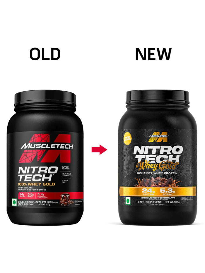 MuscleTech Nitro Tech Whey Gold Double Rich Chocolate Powder (907 g)