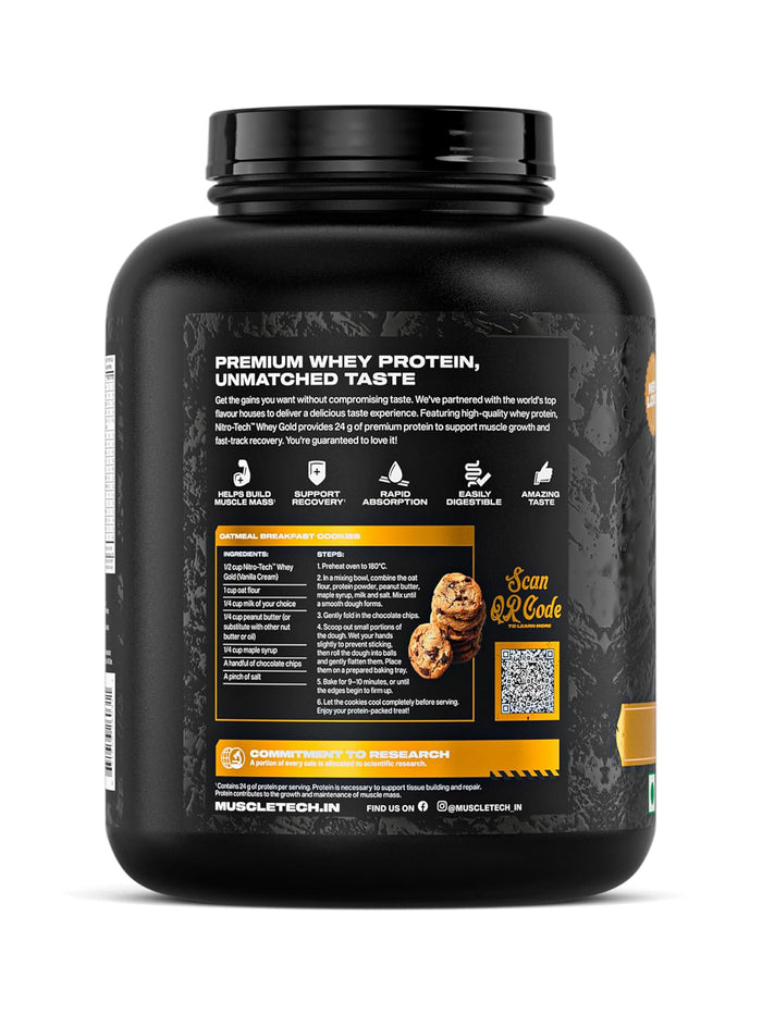 MuscleTech Nitro Tech Whey Gold Vanilla Cream Powder (1.81 kg)