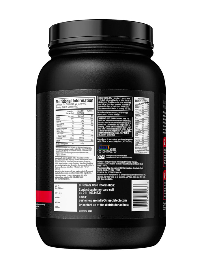MuscleTech Nitro Tech Whey Protein Milk Chocolate Powder (907 g)