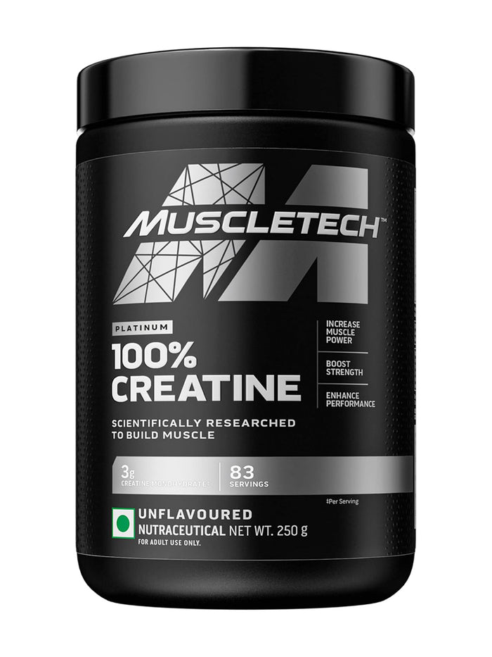 MuscleTech Platinum 100% Creatine Monohydrate Unflavoured Powder (250 g)
