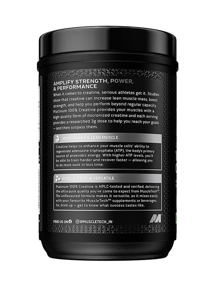 MuscleTech Platinum 100% Creatine Monohydrate Unflavoured Powder (400 g)