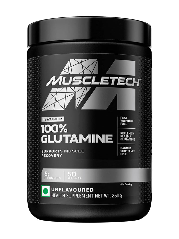MuscleTech Platinum 100% Glutamine Unflavoured Powder (250 g)