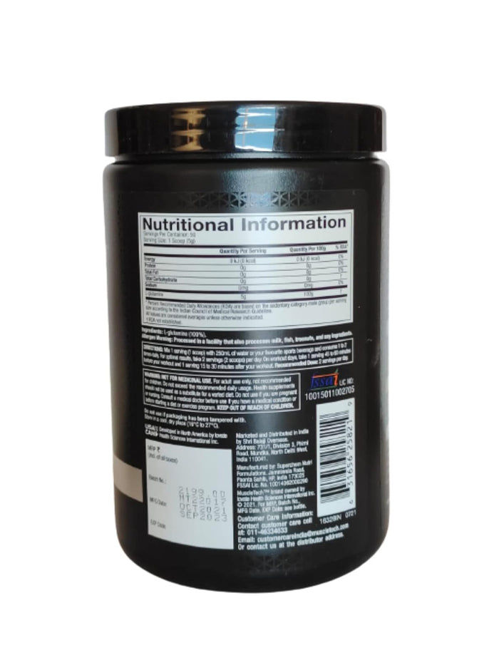 MuscleTech Platinum 100% Glutamine Unflavoured Powder (250 g)