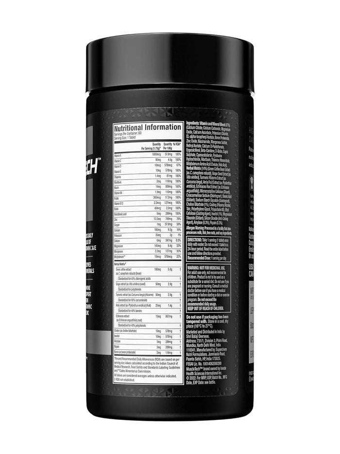 MuscleTech Platinum Multivitamin Tablets (60 Tablets)