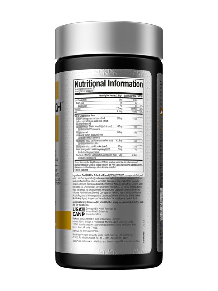 Muscletech Test HD Elite Testosterone Support Capsules (60)
