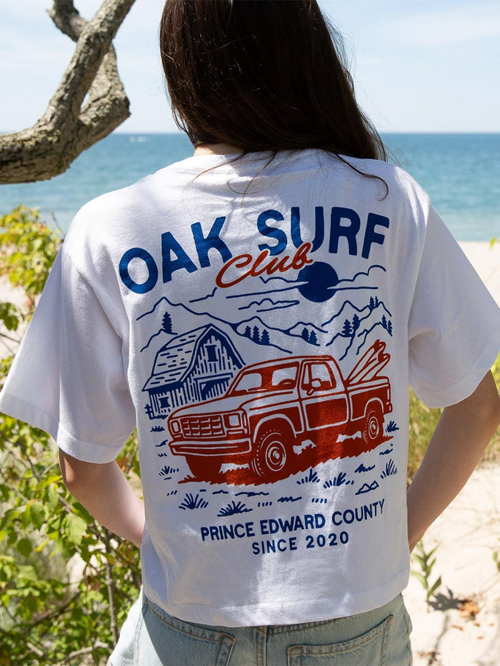OAK SURF CLUB TRUCK WOMENS TEE - WHITE T-SHIRTS OAK SURF CLUB
