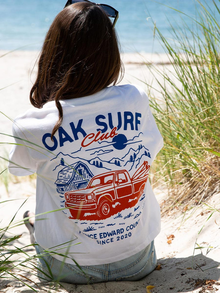 OAK SURF CLUB TRUCK WOMENS TEE - WHITE T-SHIRTS OAK SURF CLUB