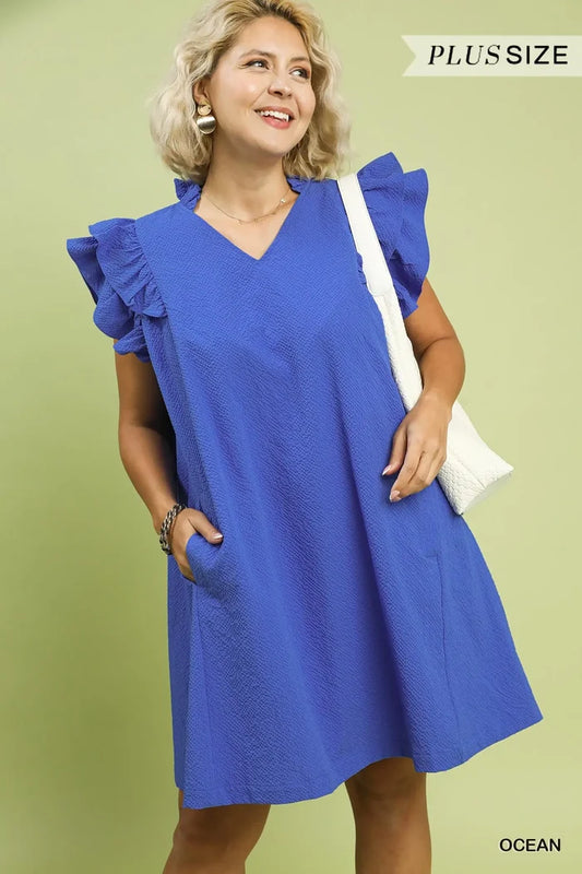 Ocean Blue Ruffle Dress