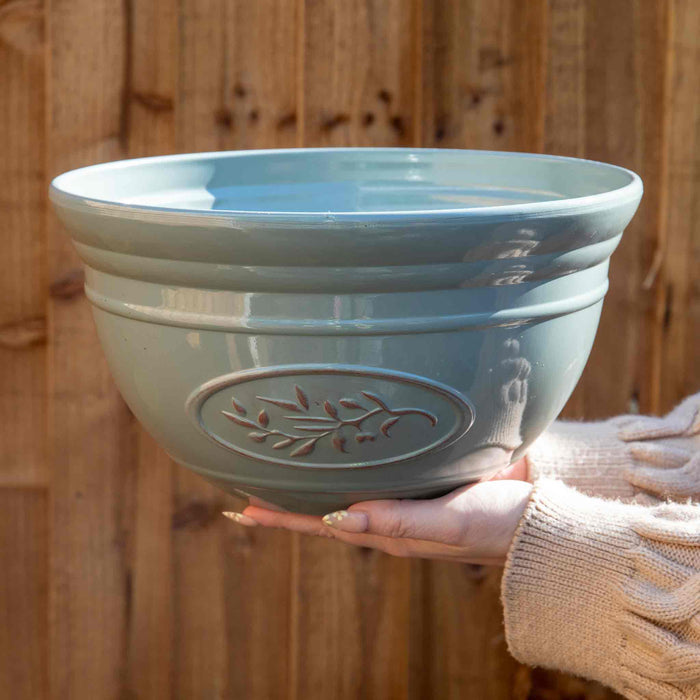Olive Bowl Planters in Grey 30cm